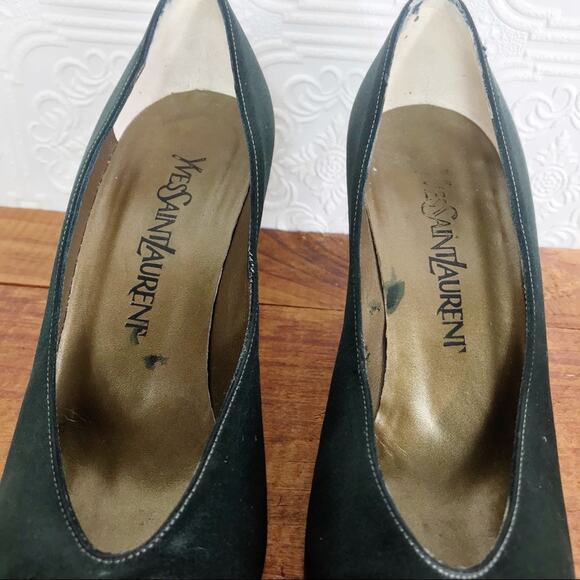 YVES SAINT LAURENT Vintage 90s Satin Stiletto Pumps - Picture 7 of 12